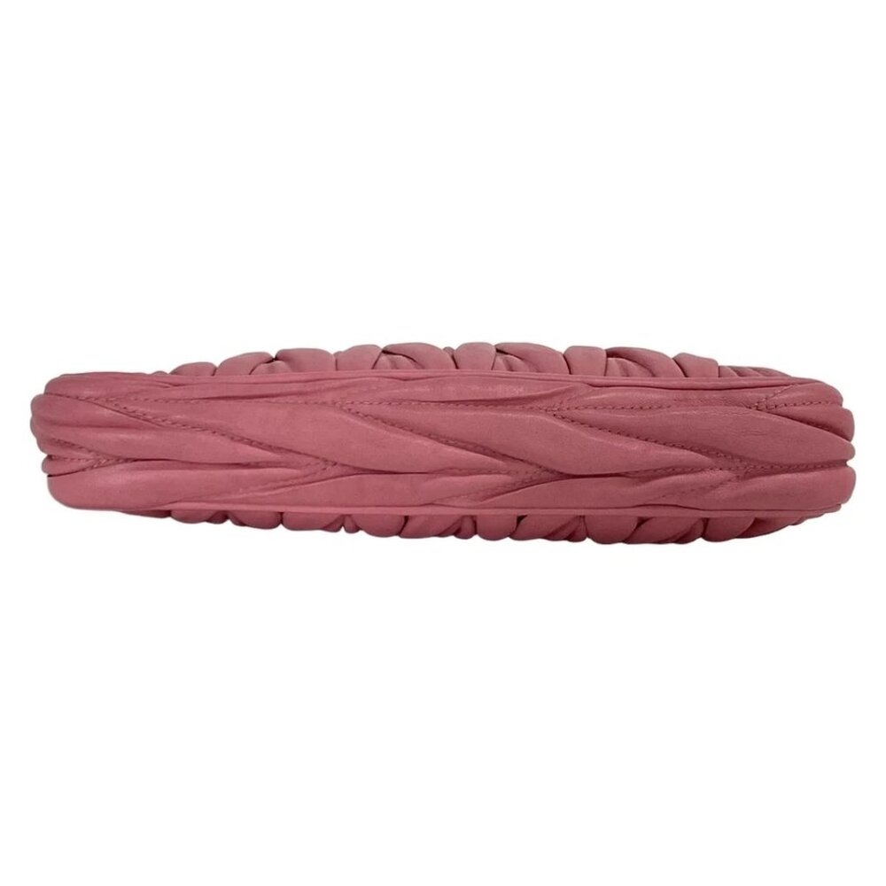 miumiu Matelasse Pink Leather Clutch Bag 422-052625 - Picture 5 of 14